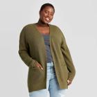 Women's Plus Size Cardigan - Universal Thread Green