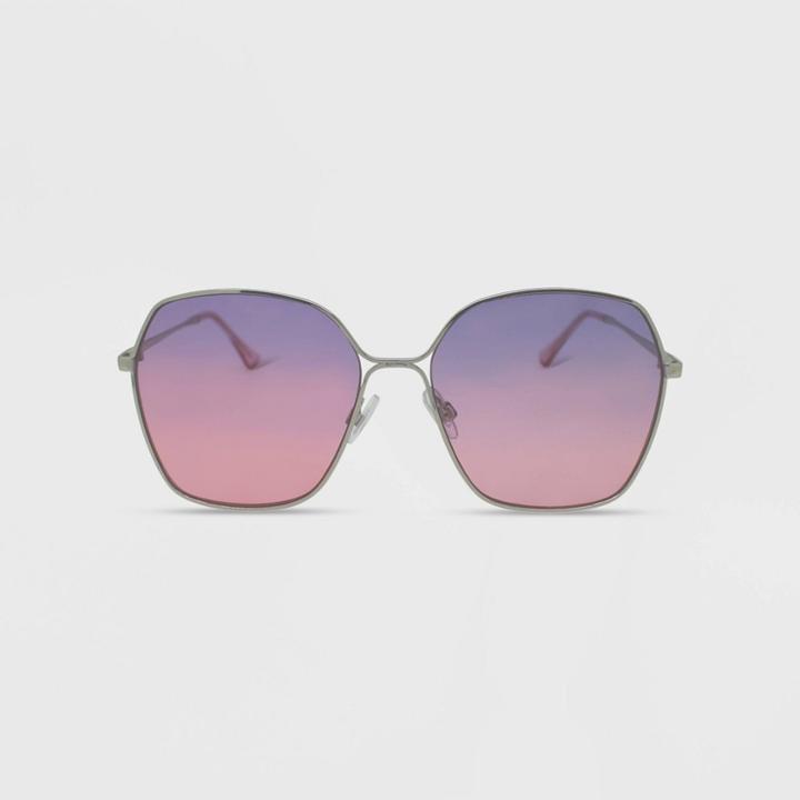 Women's Metal Square Oversized Sunglasses - Wild Fable