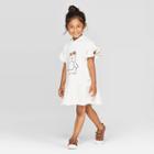 Toddler Girls' Short Sleeve 'bear' Hoodie Dress - Art Class Gray