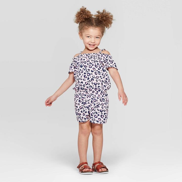 Toddler Girls' Leopard Spot Romper - Cat & Jack Pink