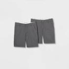 Boys' 2pk Flat Front Chino Shorts - Cat & Jack Dark Gray