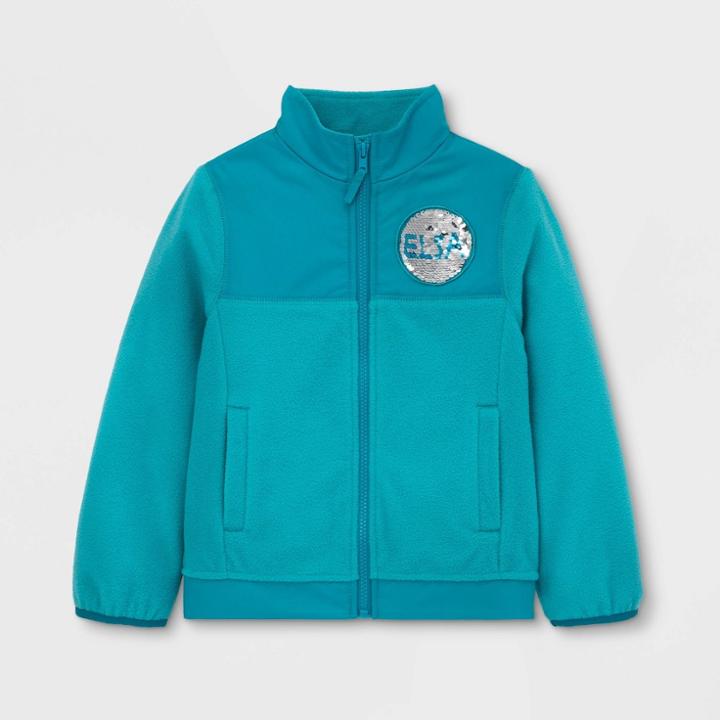 Disney Girls' Frozen Fleece Jacket - Turquoise 6x, Girl's, Blue