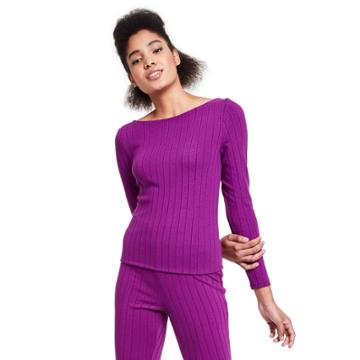 Women's Long Sleeve Boat Neck T-shirt - Victor Glemaud X Target Purple Xxs