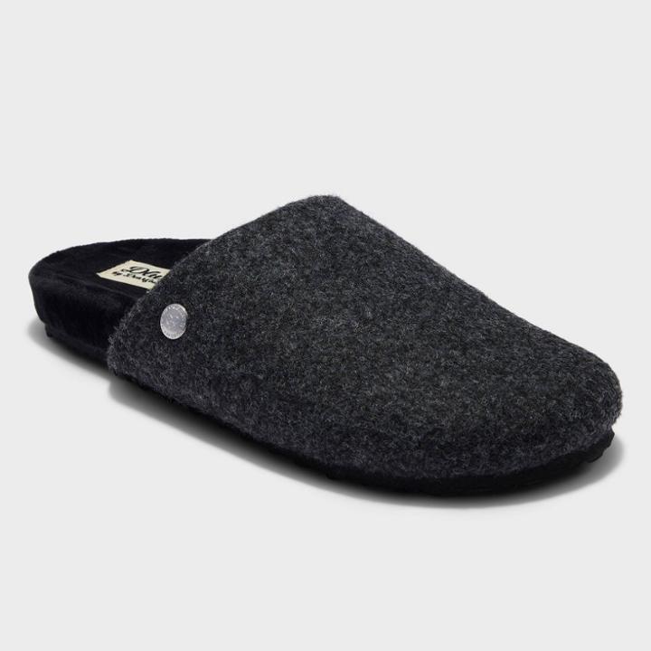 Women's Dluxe By Dearfoams Cheryl Molded Footbed Slippers - Black