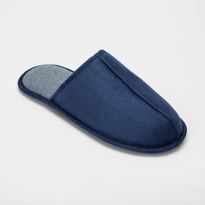 Men's Microfiber Scuff Slide Slippers - Goodfellow & Co Navy