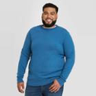 Men's Tall Regular Fit Fleece Crew Sweatshirt - Goodfellow & Co Dark Blue