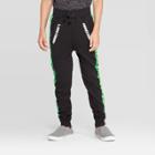 Boys' Minecraft Black Creeper Jogger Pants - Black/green Xs, Black Green