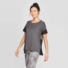 Women's Short Sleeve Woven Pieced T-shirt - C9 Champion Black Heather