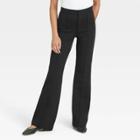 Women's High-rise Slim Fit Retro Flare Pull-on Pants - A New Day Black