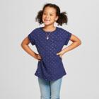 Girls' Dots Short Sleeve Pocket T-shirt - Cat & Jack Navy