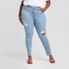 Women's Plus Size Distressed High-rise Skinny Jeans - Universal Thread