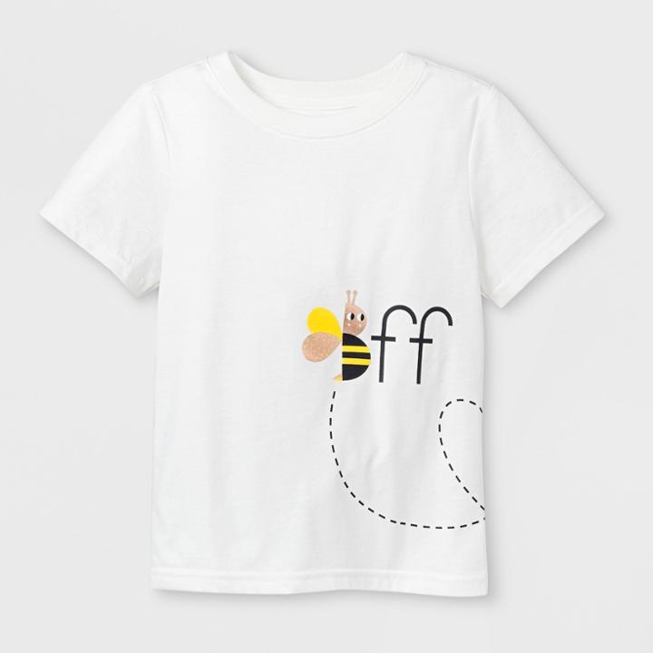 Toddler Short Sleeve 'bff' Bee Graphic T-shirt - Cat & Jack Almond Cream 18m, Toddler Unisex, White