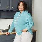 Women's Plus Size Hooded Fleece Sweatshirt - Universal Thread Teal