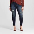 Mossimo Women's Plus Size Mid Rise Jeggings Dark Wash 16w -
