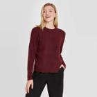 Women's Crewneck Pullover Sweater - A New Day Burgundy