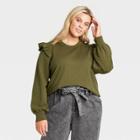 Women's Plus Size Crewneck Pullover Sweater - Who What Wear Green