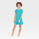 Girls' Henley Skater Knit Dress - Art Class Turquoise Green