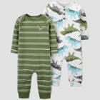 Baby Boys' 2pk Dino Jumpsuit - Just One You Made By Carter's Green