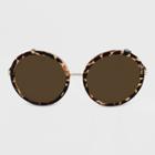 Women's Crystal Tortoise Shell Print Oversized Round Sunglasses - Wild Fable Brown