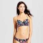 Women's Summer Lightly Lined Bikini Top - Shade & Shore Black Floral