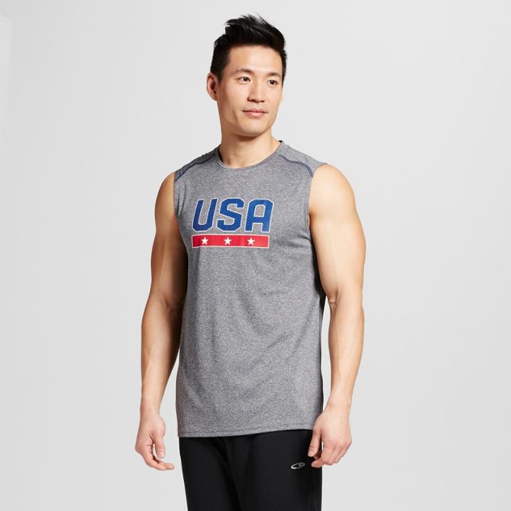 Men's Usa Graphic Tank Top - C9 Champion - Charcoal Heather