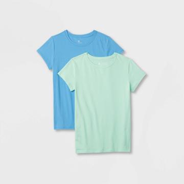 Girls' 2pk Core Short Sleeve T-shirt - All In Motion Light