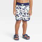 Toddler Boys' Leaf Swim Shorts - Cat & Jack White