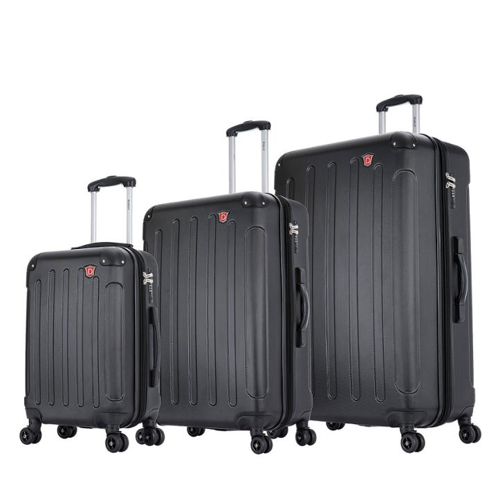 Dukap Intely Smart 3pc Hardside Luggage Set With Integrated Weight Scale And Usb Port - Black