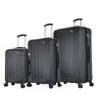 Dukap Intely Smart 3pc Hardside Luggage Set With Integrated Weight Scale And Usb Port - Black
