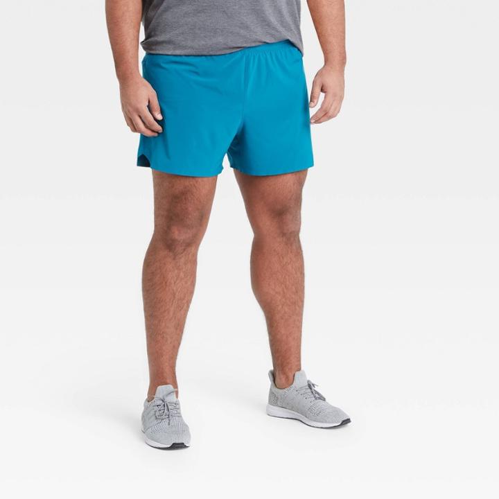 Men's 5 Lined Run Shorts - All In Motion Teal