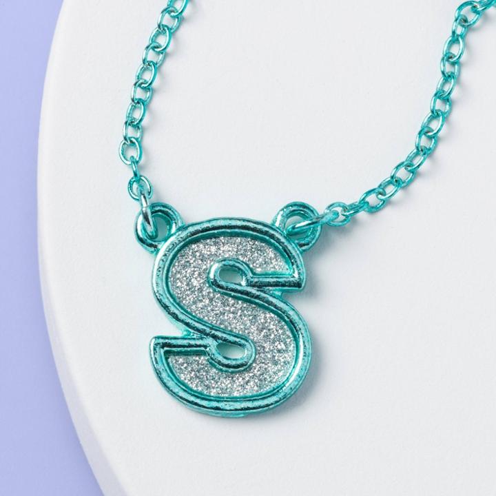 Girls' 's' Necklace - More Than Magic Teal, Blue