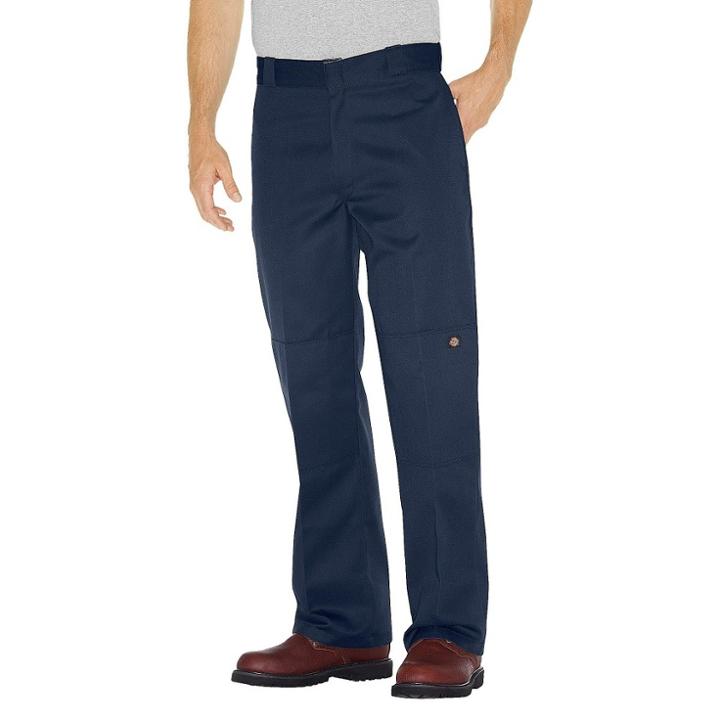 Dickies - Men's Big & Tall Loose Straight Fit Twill Double Knee Pants Navy 44x30, Dark Navy