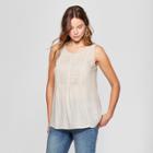 Women's Crochet Keyhole Tank - Spenser Jeremy - Tan
