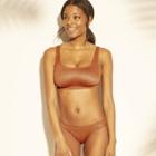 Women's Metallic Ribbed Bralette Bikini Top - Xhilaration Cinnamon D/dd Cup, Brown