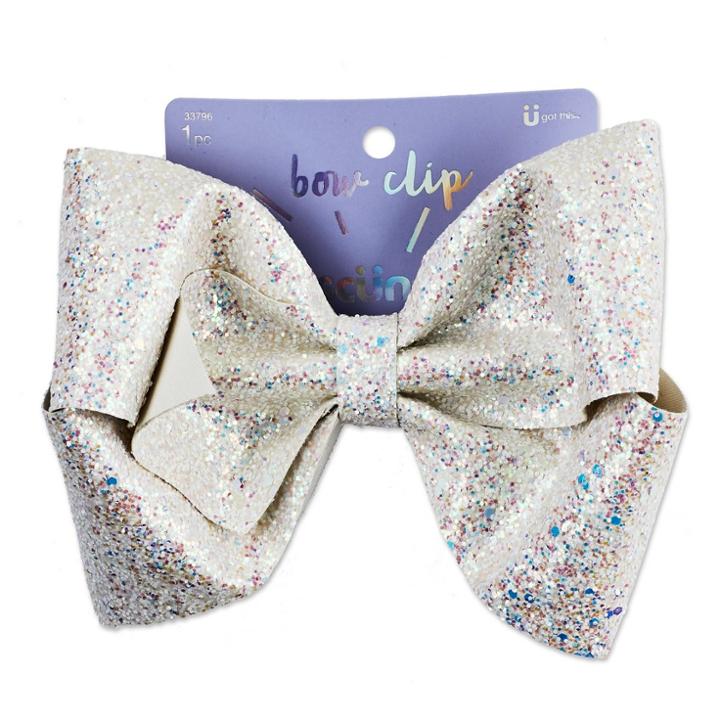 Scünci Scunci Jumbo Glitter Bow Salon Clip,