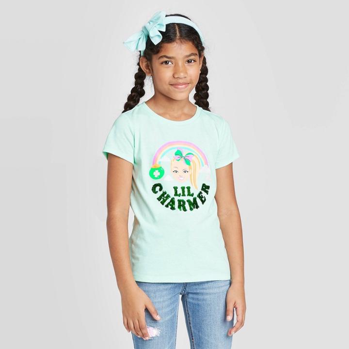 Nickelodeon Girls' Jojo St. Patrick's Day T-shirt Green S, Girl's,