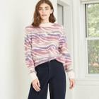 Women's Animal Print Crewneck Pullover Sweater - A New Day Pink
