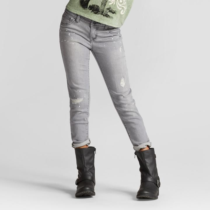 Girls' Super Skinny Jeans With Paint Splatter - Art Class Gray