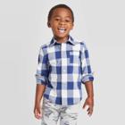 Oshkosh B'gosh Toddler Boys' Long Sleeve Lobster Woven Button-down Shirt - Dark Blue/white 18 M, Toddler Boy's,