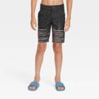 Boys' Striped Hybrid Swim Shorts - Art Class Black