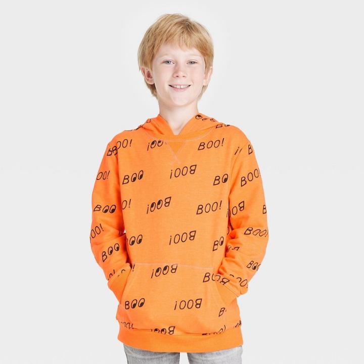 Boys' French Terry 'boo!' Hoodie - Cat & Jack Orange
