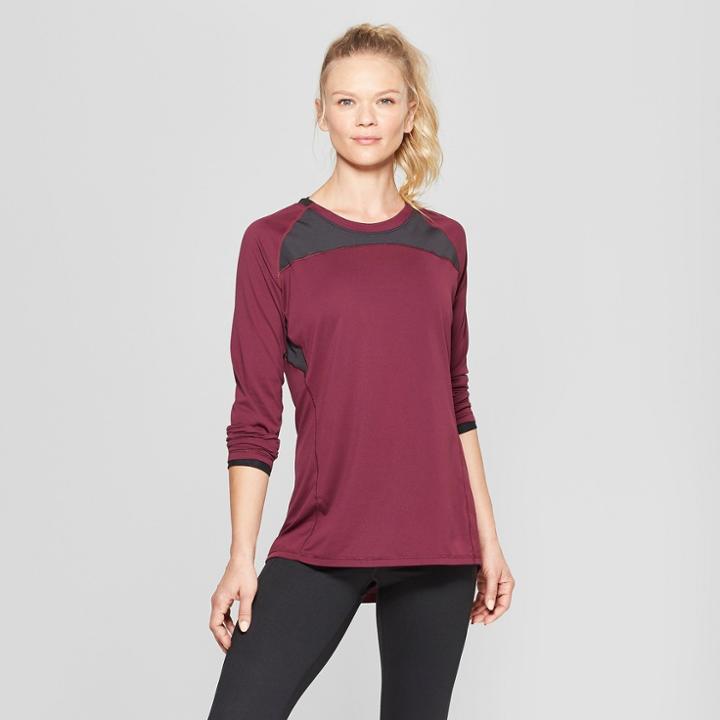 Women's Long Sleeve Run T-shirt - C9 Champion Dark Berry Purple