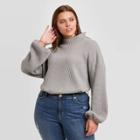 Women's Plus Size Pullover Sweatshirt - Ava & Viv Gray X