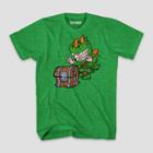 Mad Engine Boys' Fortnite Dinoguy Chibi & Chest Short Sleeve T-shirt - Green Heather