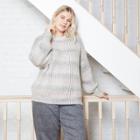 Women's Plus Size Crewneck Spacedye Pullover Sweater - Universal Thread Lilac
