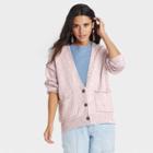 Women's Button-front Grandpa Cardigan - Universal Thread Lilac