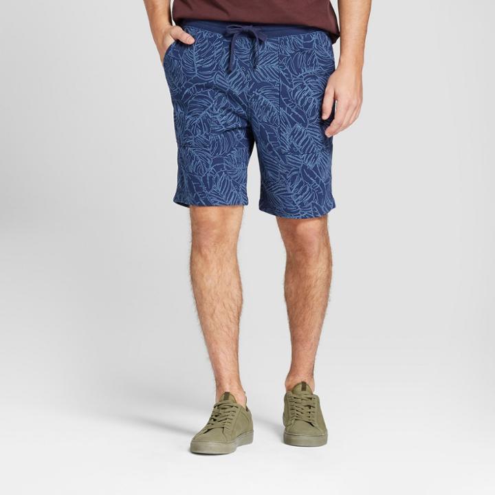 Men's 9 Printed French Terry Knit Shorts - Goodfellow & Co Navy