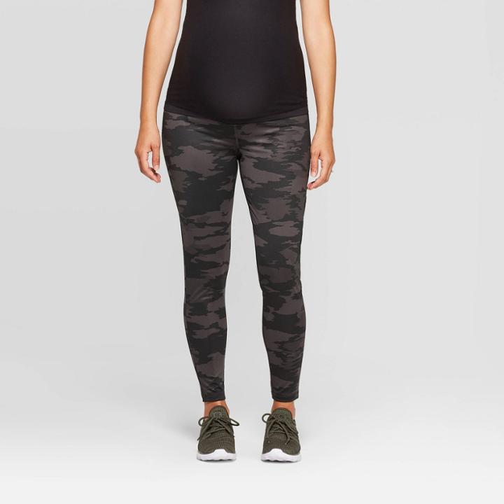 Maternity Camo Print Activewear Leggings - Isabel Maternity By Ingrid & Isabel Black S, Women's,