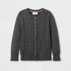 Toddler Girls' Uniform Cable Knit Cardigan - Cat & Jack Charcoal Gray