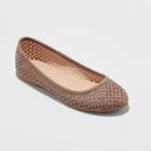 Women's Alisa Wide Width Round Toe Ballet Flats - Universal Thread Gray 9w,
